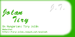 jolan tiry business card