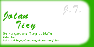 jolan tiry business card